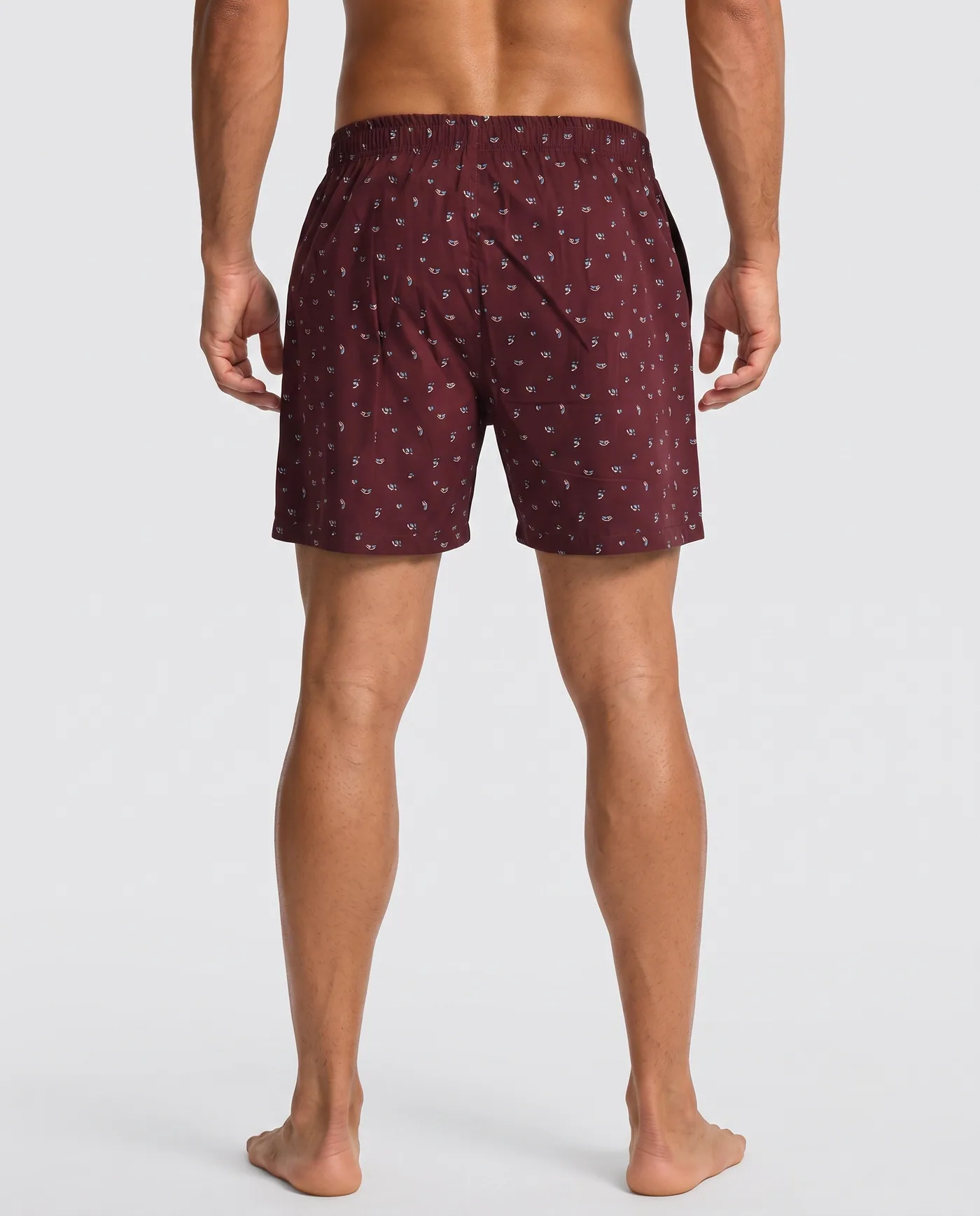 Cabernet Petal Toss printed boxer shorts, back view